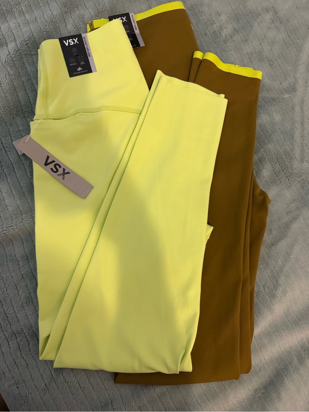 VSX Neon Yellow and Brown High-Rise Leggings